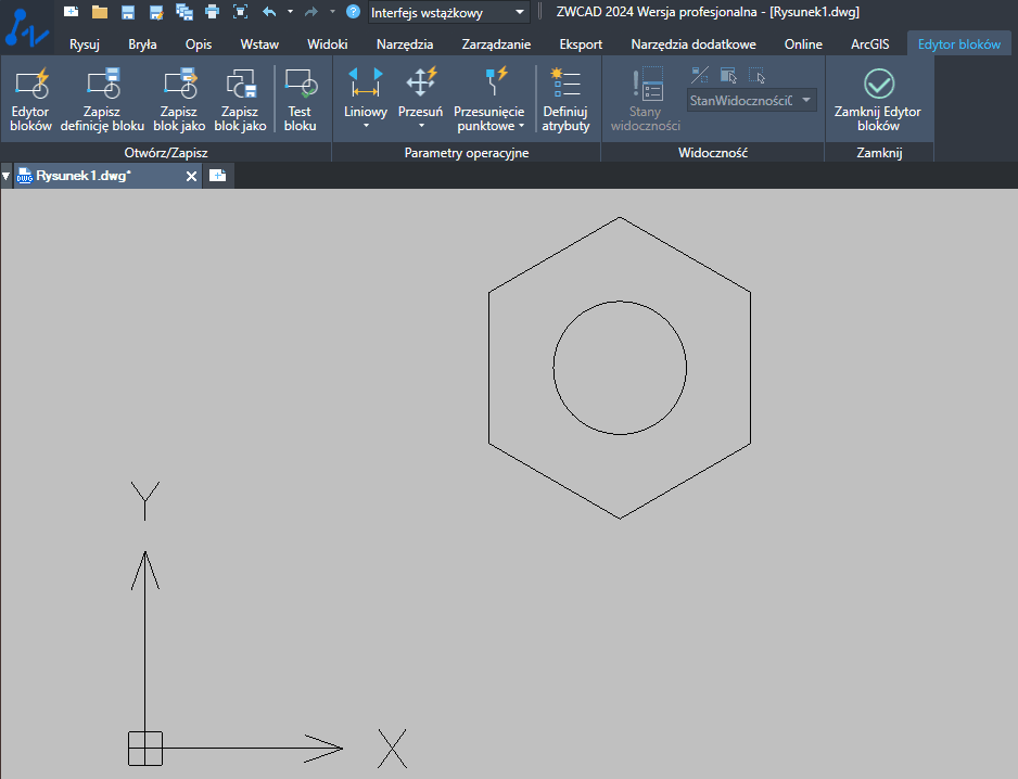 Edytor bloków w programie ZWCAD 2024