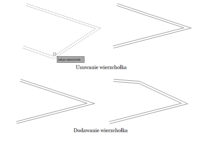 Dodawanie oraz usuwanie wierzchołków multilinii w ZWCADzie