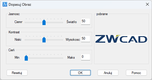 Dopasowanie parametrów rastra w naszym programie CAD