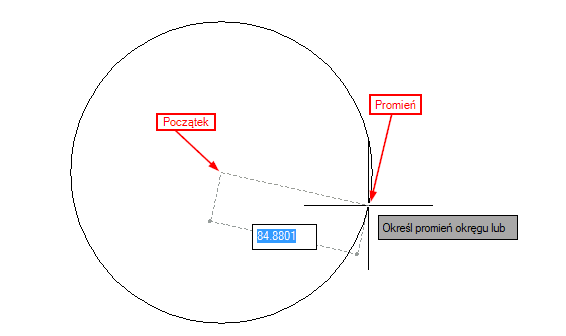 Rysowanie okręgu po promieniu