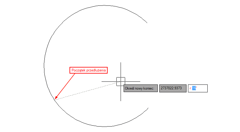 Funkcja przedłużania obiektu w ZWCAD