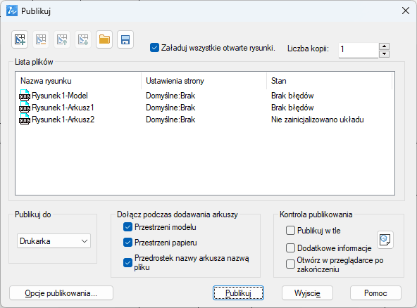 Publikowanie rysunku CAD