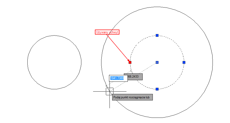 Skalowanie obiektu przez uchwyty w ZWCAD