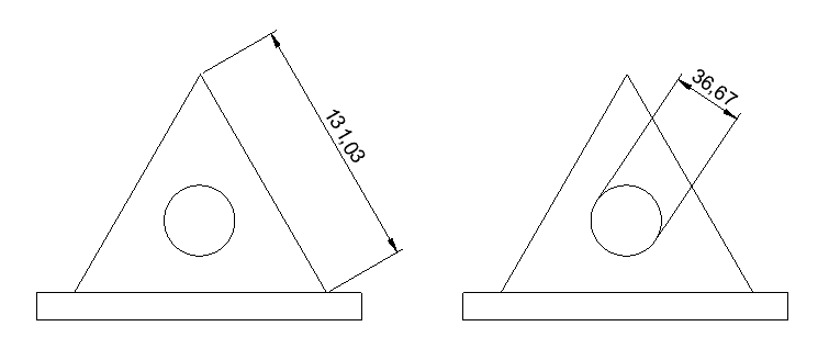 Wymiar wyrównany w stosunku do linii i okręgu w ZWCADzie
