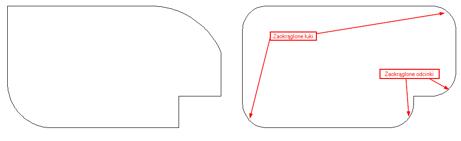 Zaokrąglenie łuków w programie ZWCAD