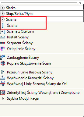 sciana menu