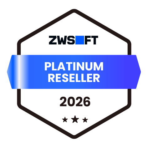 Odznaka platynowego resellera od firmy ZWSOFT