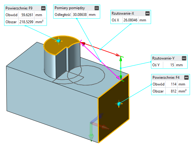 zw3d mierzenie odleglosci