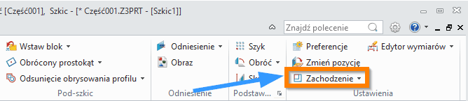 Szkic Badaj zachodzenia wstazka