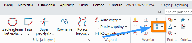 Szkic ZW3D - Przełącz odniesienia wstążka