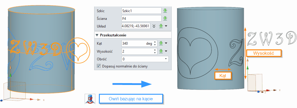 Szkic3D Owiń na ścianie opcja2