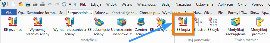 Bezpośrednia edycja Kopia wstążka