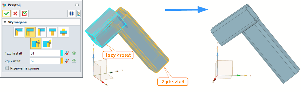 Konstrukcje spawane Przytnij Panel ZW3D