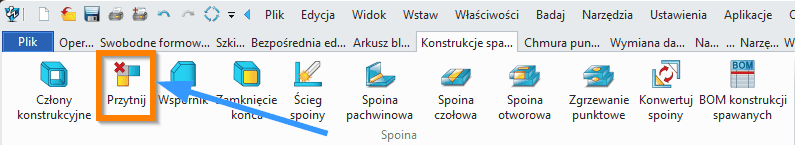 Konstrukcje spawane Przytnij wstążka