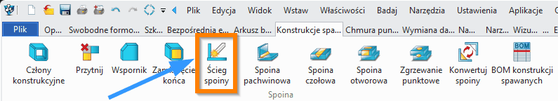Konstrukcje spawane Ścieg spoiny wstążka