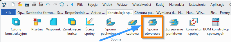 Konstrukcje spawane Spoina otworowa wstążka