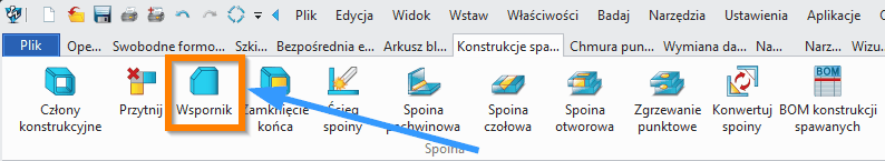 Konstrukcje spawane Wspornik wstążka ZW3D