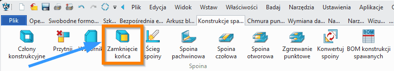Konstrukcje spawane Zamknięcie końca wstążka
