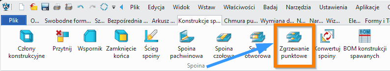 Konstrukcje spawane Zgrzewanie punktowe wstążka