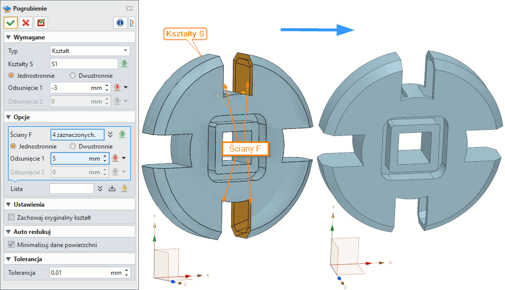 Operacje Pogrubienie ZW3D Panel