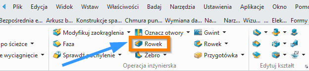 Operacje Rowek wstążka ZW3D