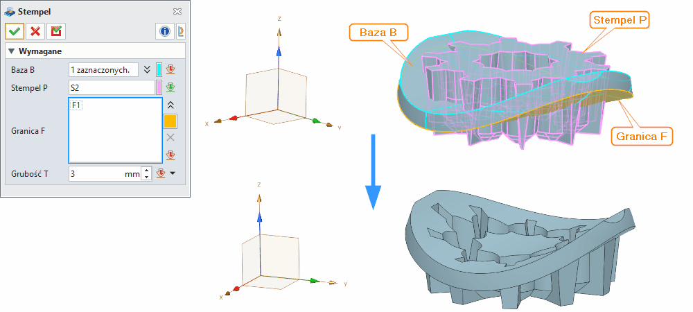Operacje Stempel ZW3D Panel