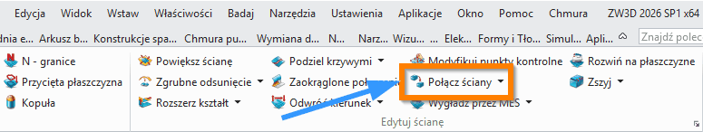 Swoboddne formowanie Polącz ściany wstążka
