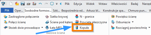 Swobodne formowanie Kopula wstążka ZW3D