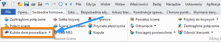 Swobodne formowanie Kulista dwie prowadzące wstążka ZW3D