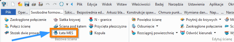 Swobodne formowanie Łata MES wstążka