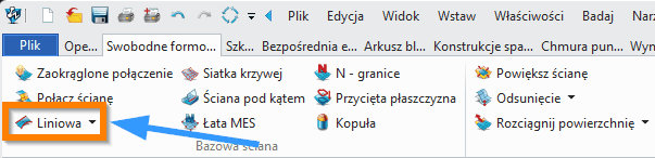 Swobodne formowanie ZW3D Liniowa wstążka