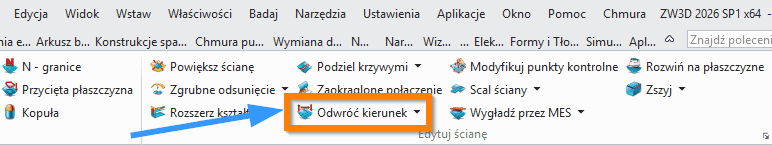 Swobodne formowanie Odwróć kierunek wstążka