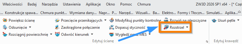 Swobodne formowanie Rozstrzel wstążka ZW3D