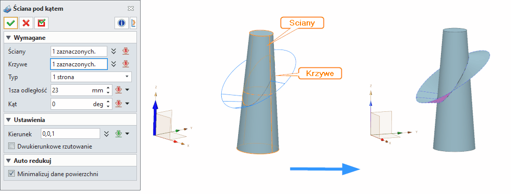 Swobodne formowanie Ściana pod kątem Panel-ZW3D