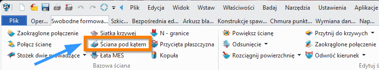 Swobodne formowanie Ściana pod kątem wstązka