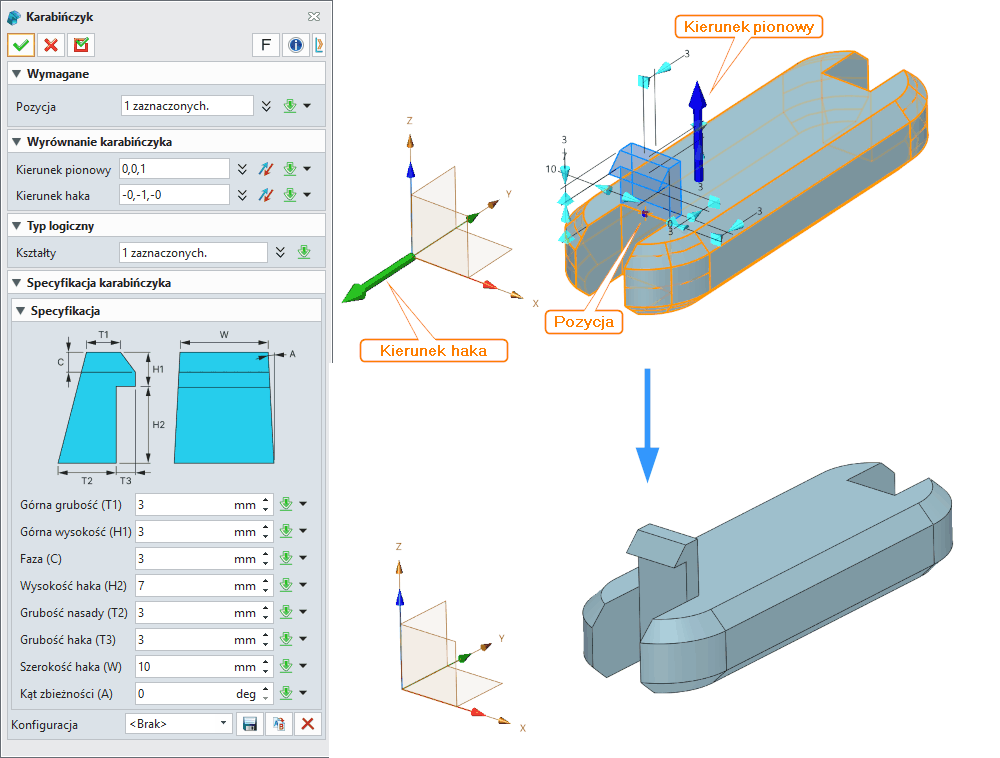 operacje ZW3D Karabińczyk Panel