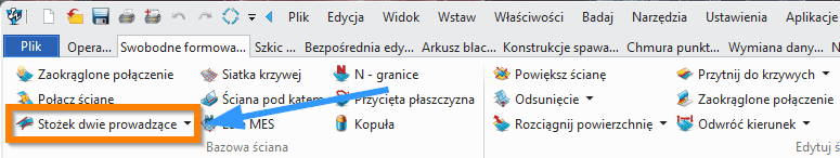 swobodne formowanie stożek dwie prowadzące wstążka