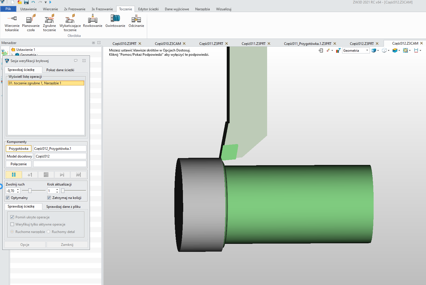 zw3d toczenie