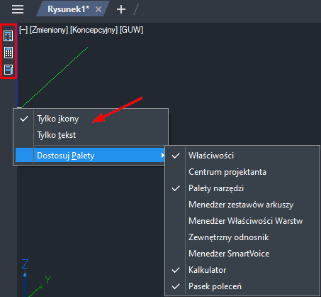 Dostosowywanie palet narzędziowych