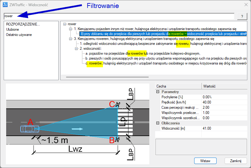 filtrowanie przypadkow widocznosci zwtraffic