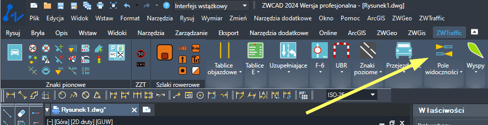 obliczanie pola widocznosci ikona zwcad